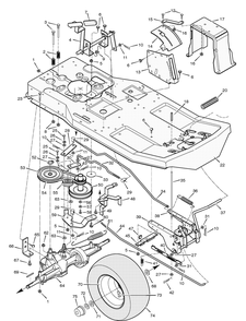Motion Drive Diagram and Parts List for 30560X70D 1996 Briggs and Stratton Lawn Tractor